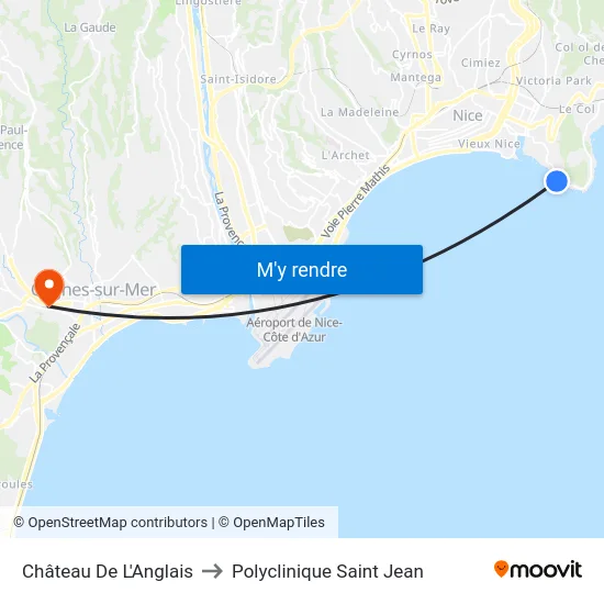 Château De L'Anglais to Polyclinique Saint Jean map