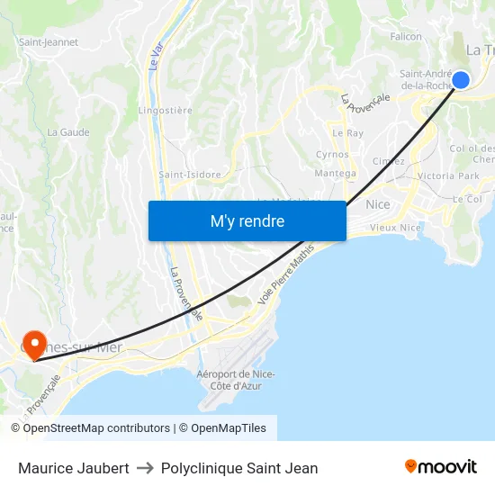Maurice Jaubert to Polyclinique Saint Jean map