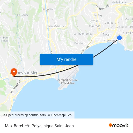 Max Barel to Polyclinique Saint Jean map
