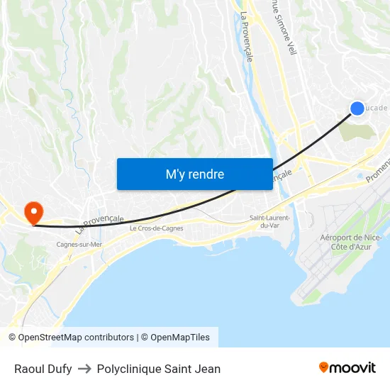 Raoul Dufy to Polyclinique Saint Jean map