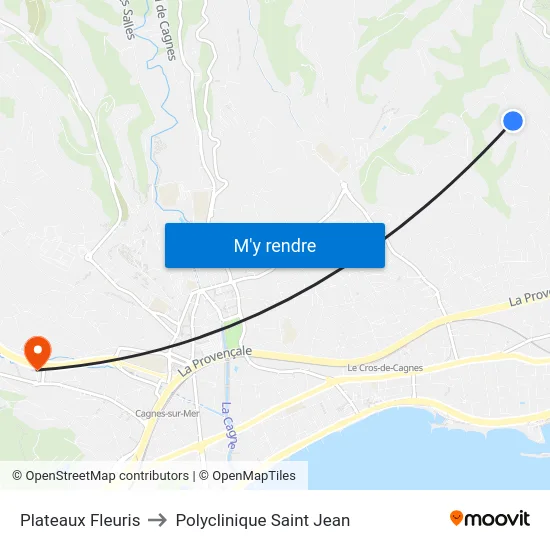 Plateaux Fleuris to Polyclinique Saint Jean map