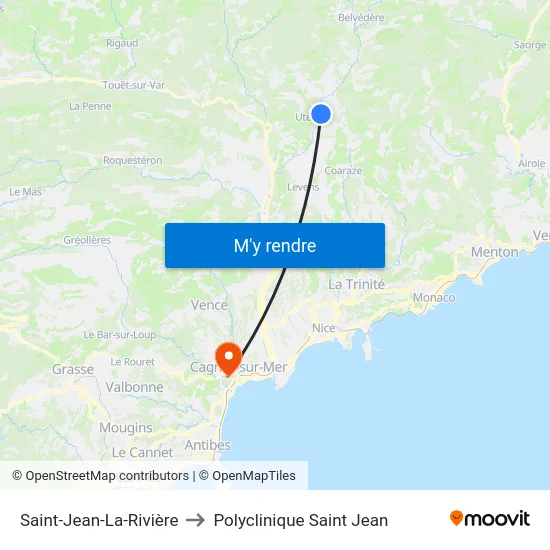 Saint-Jean-La-Rivière to Polyclinique Saint Jean map