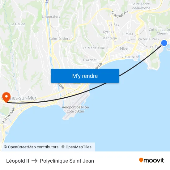 Léopold II to Polyclinique Saint Jean map