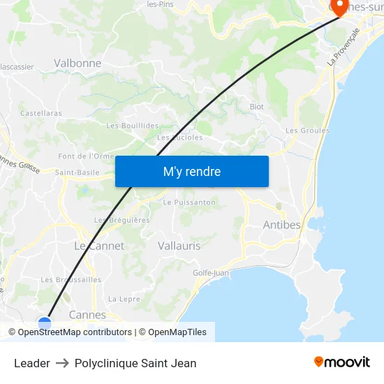 Leader to Polyclinique Saint Jean map