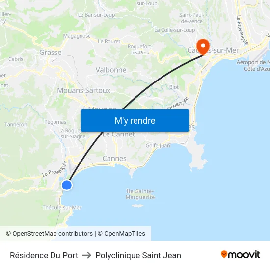 Résidence Du Port to Polyclinique Saint Jean map