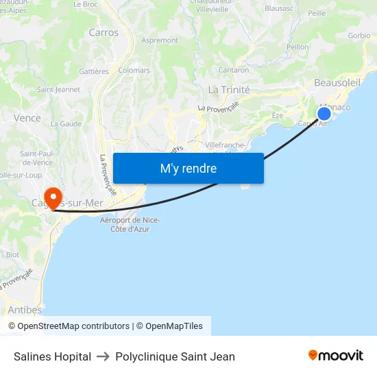 Salines Hopital to Polyclinique Saint Jean map