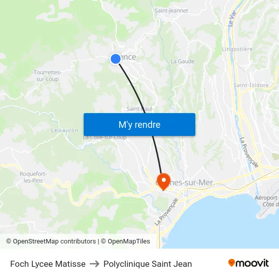 Foch Lycee Matisse to Polyclinique Saint Jean map