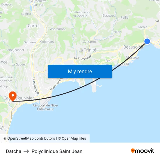 Datcha to Polyclinique Saint Jean map