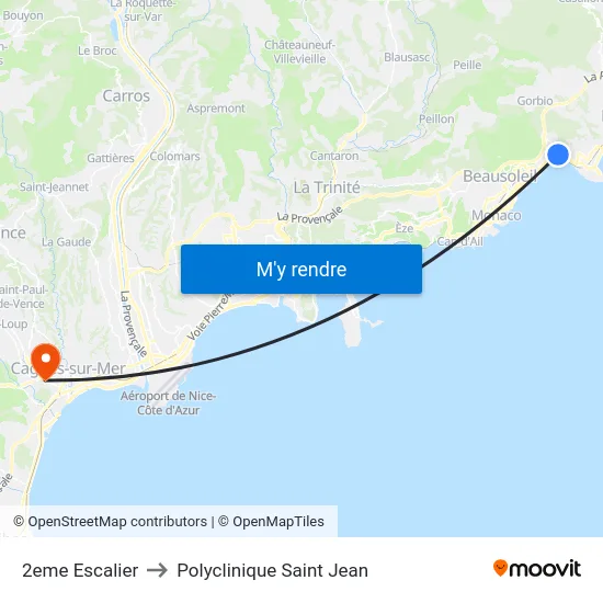 2eme Escalier to Polyclinique Saint Jean map