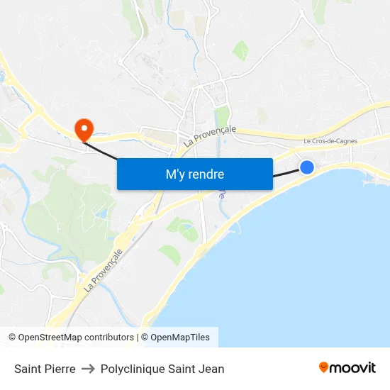Saint Pierre to Polyclinique Saint Jean map