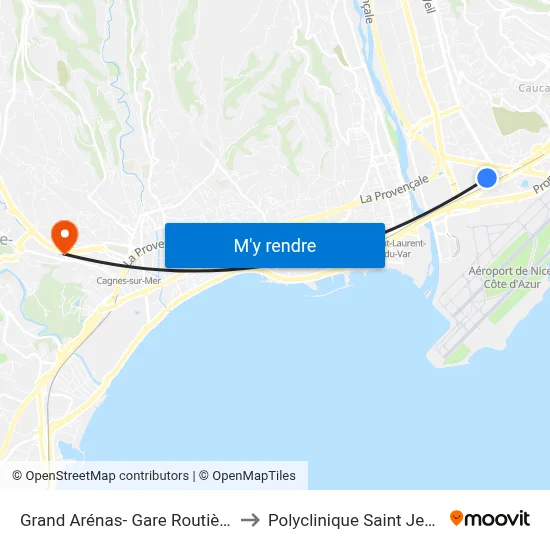 Grand Arénas- Gare Routière to Polyclinique Saint Jean map
