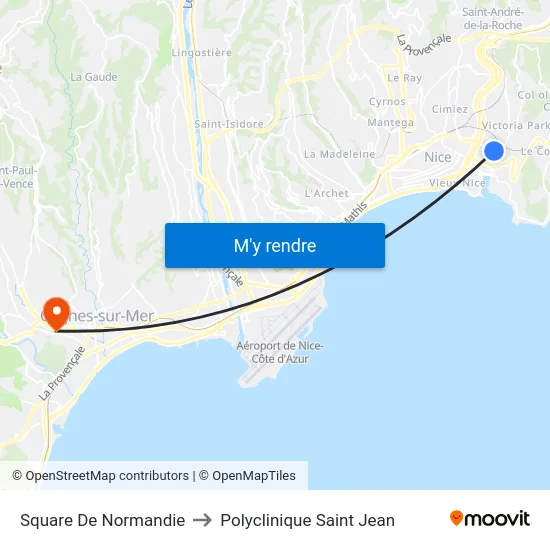 Square De Normandie to Polyclinique Saint Jean map