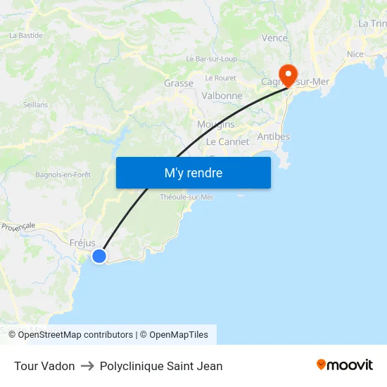Tour Vadon to Polyclinique Saint Jean map