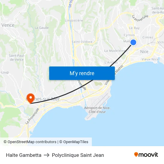 Halte Gambetta to Polyclinique Saint Jean map