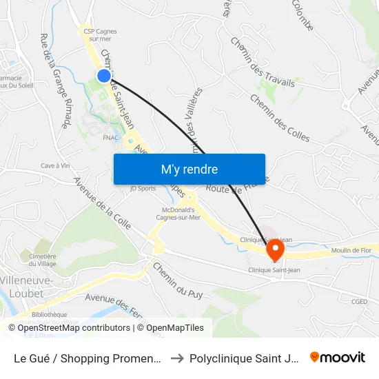 Le Gué / Shopping Promenade to Polyclinique Saint Jean map