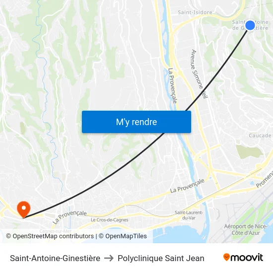 Saint-Antoine-Ginestière to Polyclinique Saint Jean map