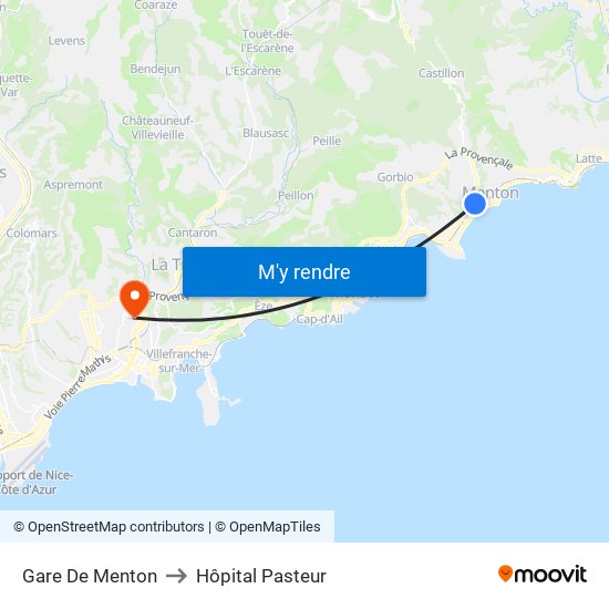 Gare De Menton to Hôpital Pasteur map
