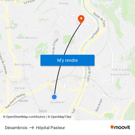 Désambrois to Hôpital Pasteur map