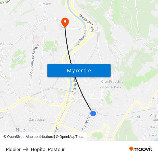 Riquier to Hôpital Pasteur map