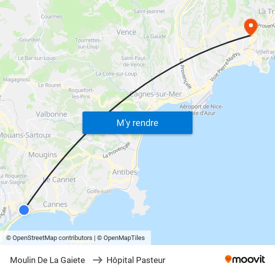 Moulin De La Gaiete to Hôpital Pasteur map