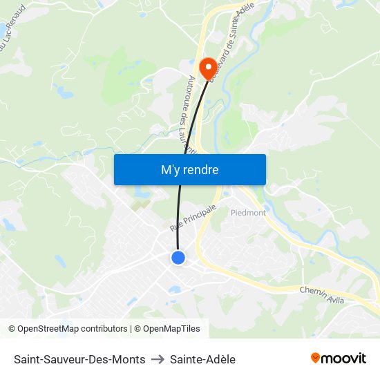 Saint-Sauveur-Des-Monts to Sainte-Adèle map