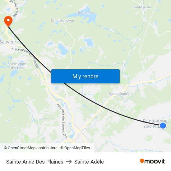 Sainte-Anne-Des-Plaines to Sainte-Adèle map