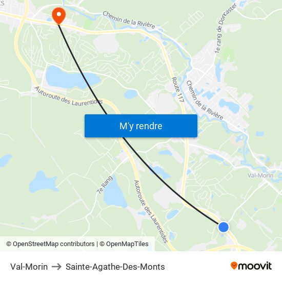 Val-Morin to Sainte-Agathe-Des-Monts map