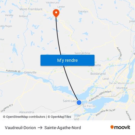 Vaudreuil-Dorion to Vaudreuil-Dorion map