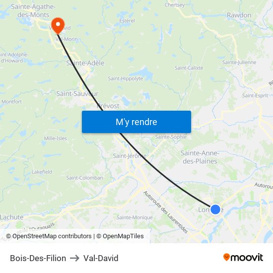 Bois-Des-Filion to Val-David map