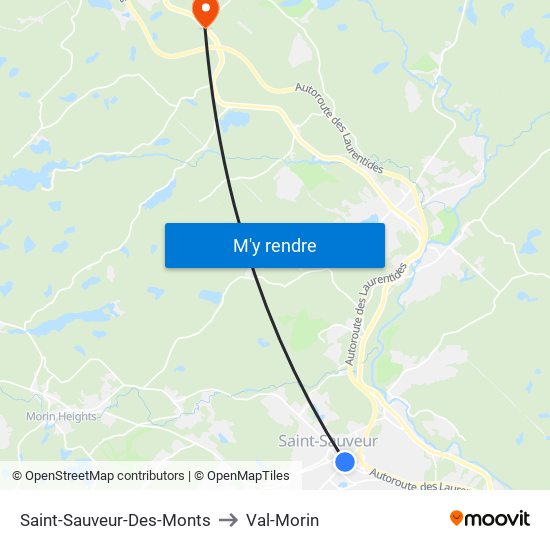 Saint-Sauveur-Des-Monts to Val-Morin map