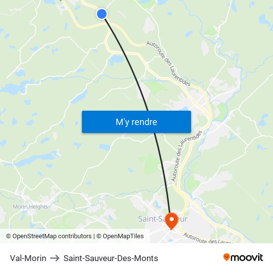 Val-Morin to Saint-Sauveur-Des-Monts map