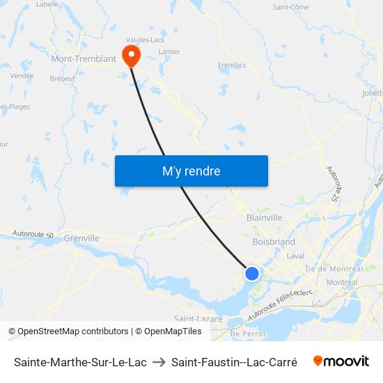 Sainte-Marthe-Sur-Le-Lac to Saint-Faustin--Lac-Carré map