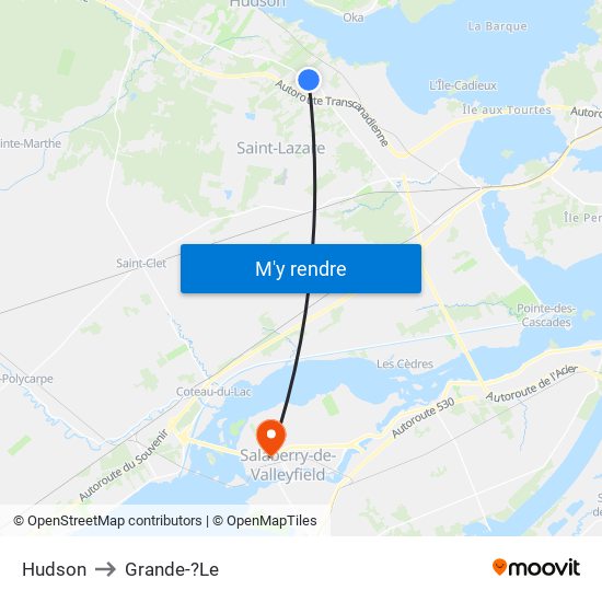 Hudson to Grande-?Le map