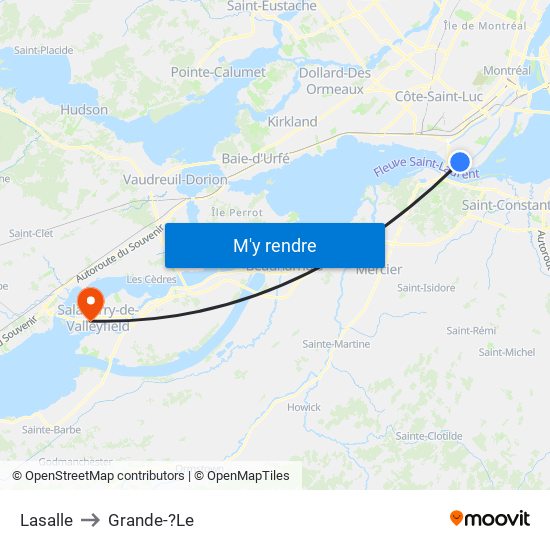 Lasalle to Grande-?Le map