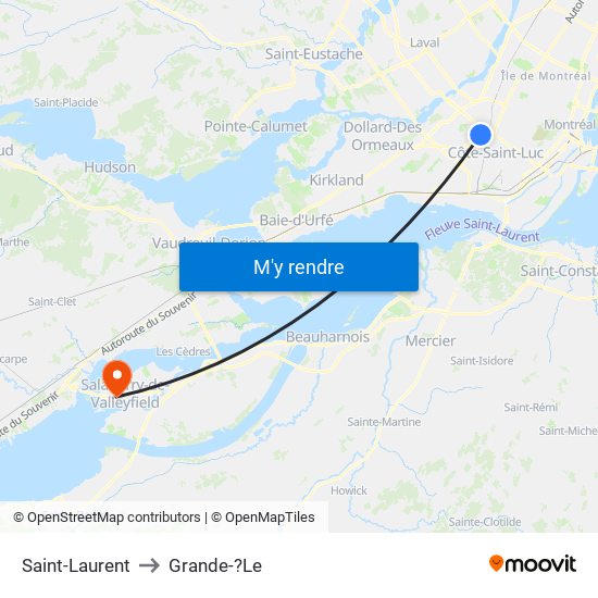 Saint-Laurent to Grande-?Le map