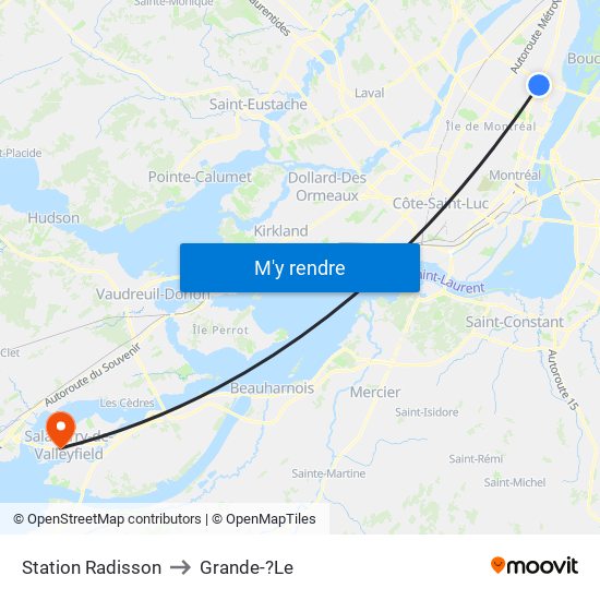 Station Radisson to Grande-?Le map