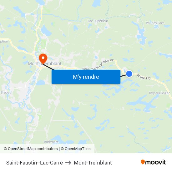 Saint-Faustin--Lac-Carré to Mont-Tremblant map