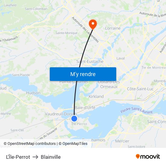 L'Île-Perrot to Blainville map