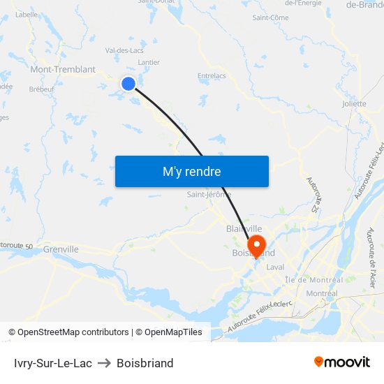 Ivry-Sur-Le-Lac to Boisbriand map