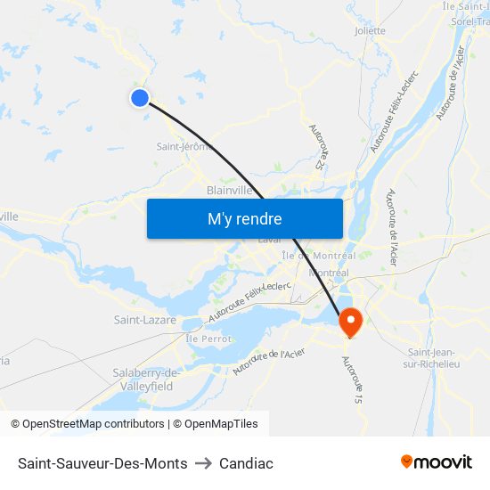 Saint-Sauveur-Des-Monts to Candiac map