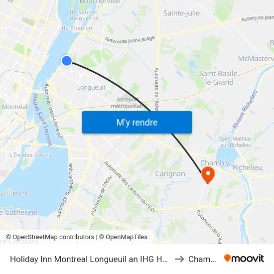 Holiday Inn Montreal Longueuil an IHG Hotel to Chambly map