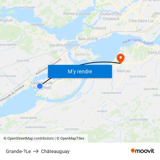 Grande-?Le to Châteauguay map