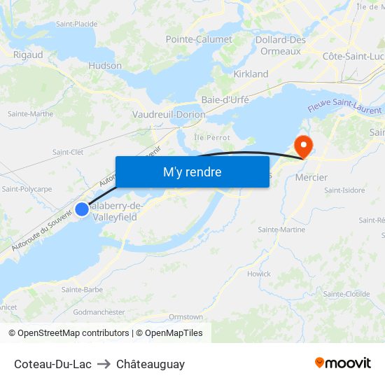 Coteau-Du-Lac to Châteauguay map