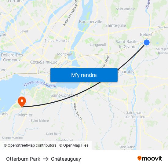 Otterburn Park to Châteauguay map