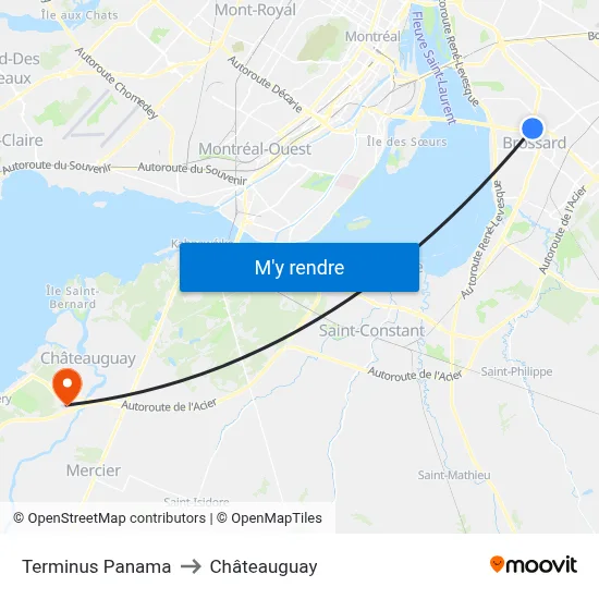 Terminus Panama to Châteauguay map