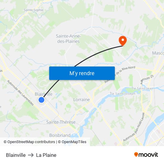 Blainville to La Plaine map