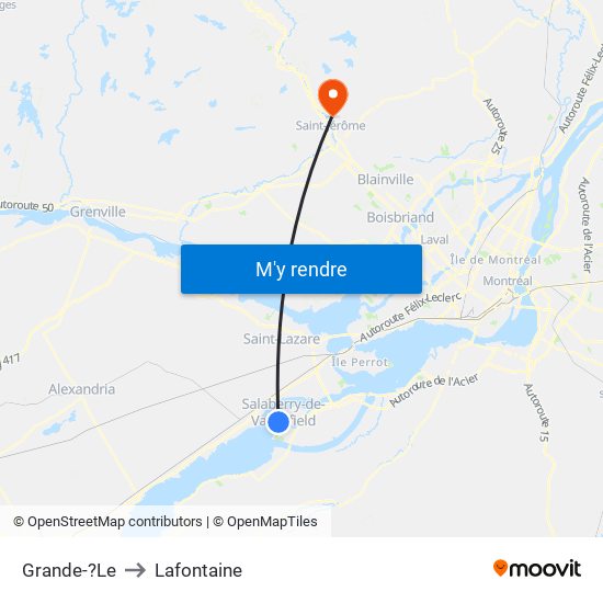 Grande-?Le to Lafontaine map