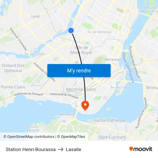 Station Henri-Bourassa to Lasalle map