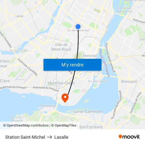 Station Saint-Michel to Lasalle map