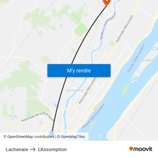 Lachenaie to L'Assomption map